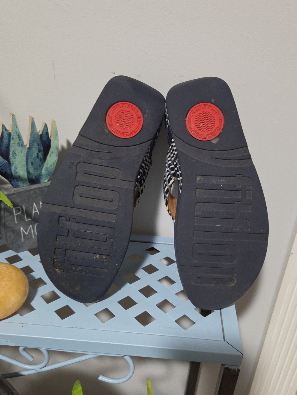 Fitflop 7 Blue Plaid Sandals - Picture 5 of 6